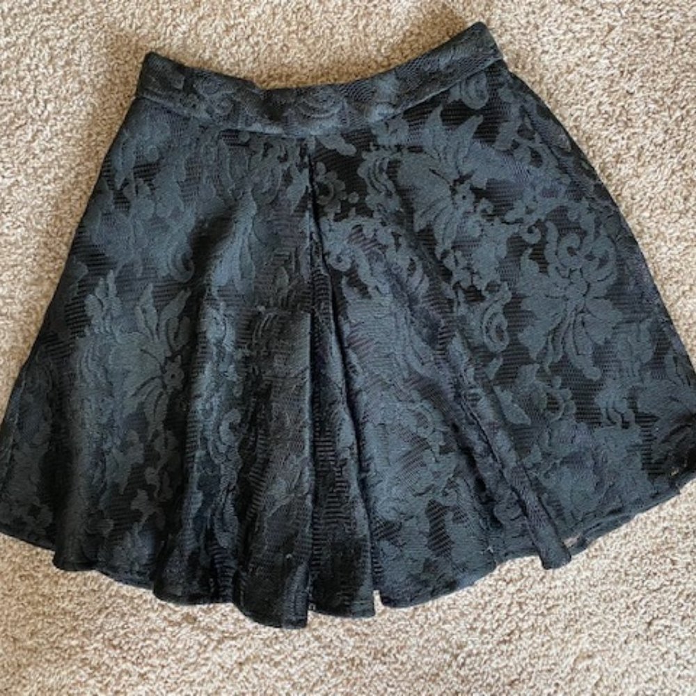 Black Lace Mini Skirt